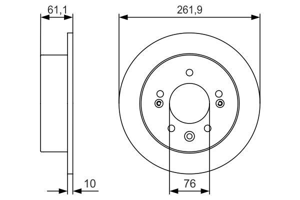 Disque de frein Bosch 0986479R09 - boîte de 2 disques - arrière - disque plein_0