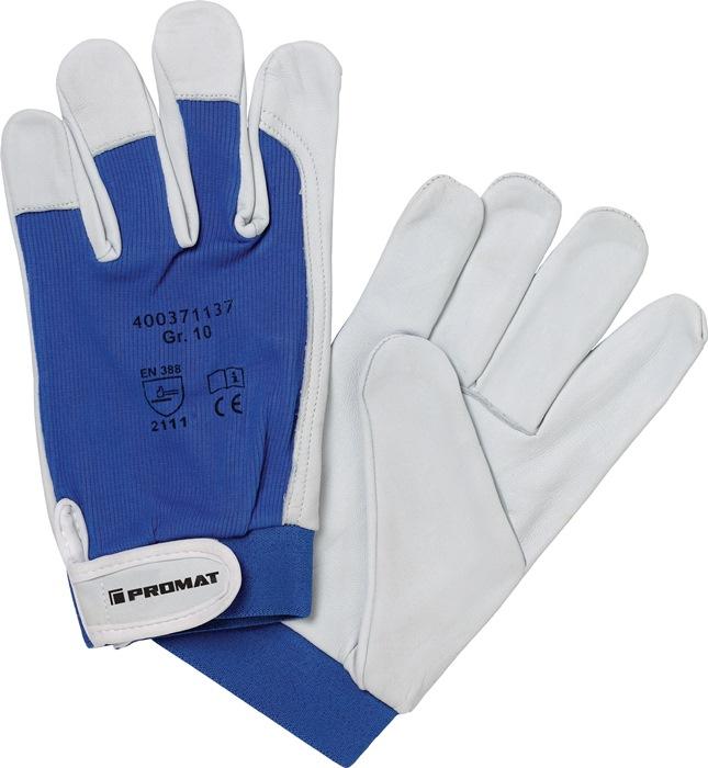 Gant Donau taille 8 nature/bleu Cuir souple Nappa EN 388 - catégorie EPI II PROMAT_0