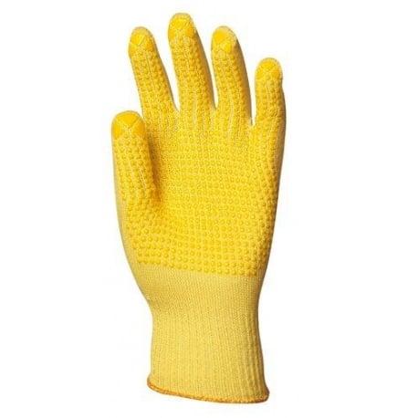 Gants KEVLAR - anti coupure - picots sur paume jaune - Eurotechnique | 4640_0