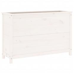 Helloshop26 - Jardinière bac lit surélevé plantes fleurs terrasse jardin de jardin 119,5 x 40 x 78 cm bois de pin massif blanc 02_0039326 - 3000218_0