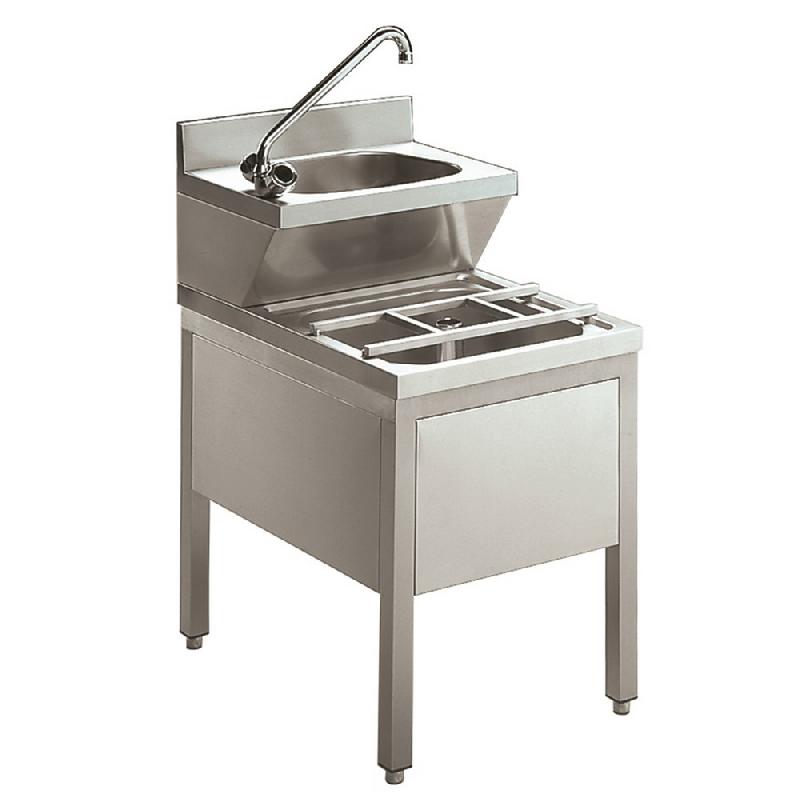 Lavabo lave-mains professionnel sur pied - 7013.0765 - Dimensions 500x700x850 mm_0