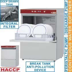 Lave vaisselle professionnel electrique panier 500x500 avec break tank active wash à double parois - D86/6B-AC_0