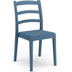 Lot de 4 chaises - ARETA REA - 51 x 46 x H88 cm - bleu pétrole - style paysan_0