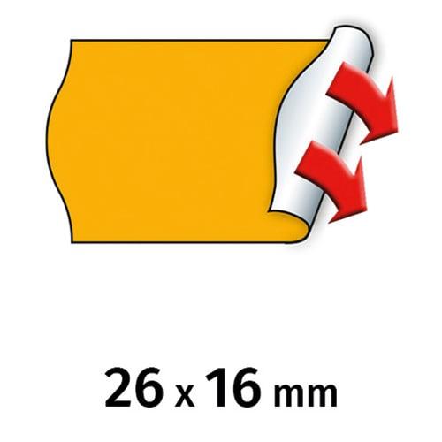 Meto boîte de 6 rouleaux étiquettes meto 26x16mm fluo orange sinusoïdales adhésif permanent_0