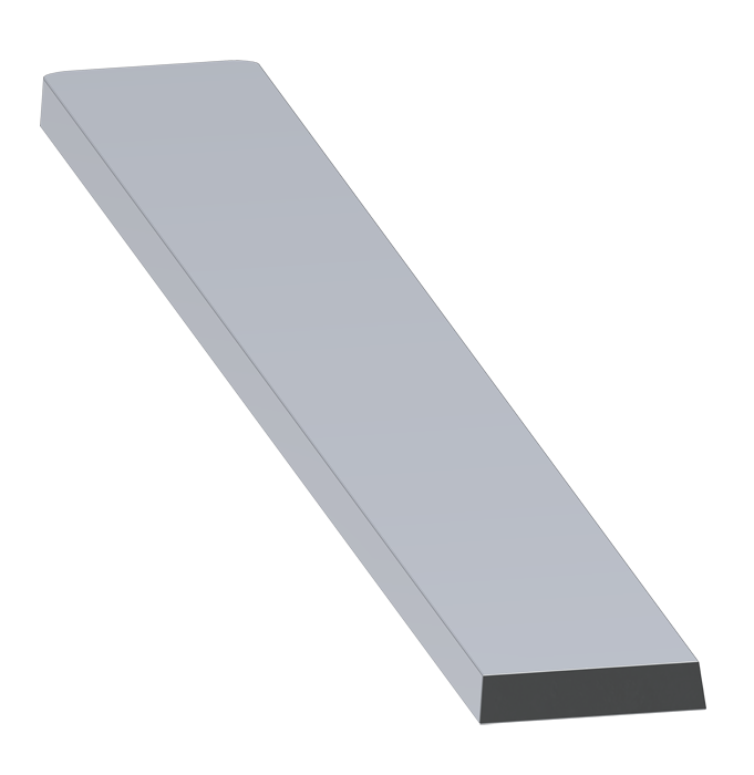 Profilé en aluminium anodisé argenté - Alliage 6060 T6 - Plat 35×8 - Longueur 5,6 m_0