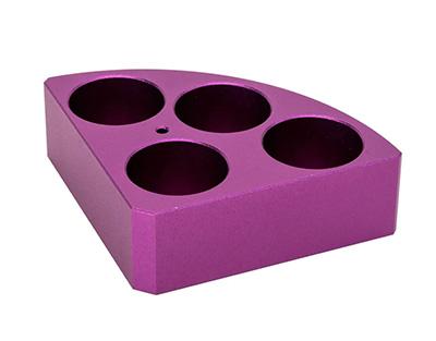 Support poly-block violet, 11 trous, Ø28x24mm - Ref.: LBM011_0