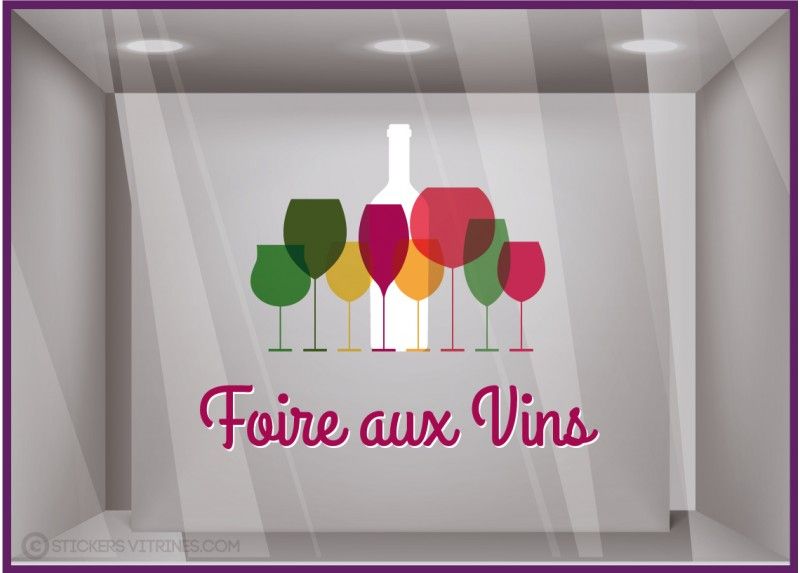 Sv496 - Adhésif pour vitrine - Stickers vitrines - Foire aux Vins - Dimensions 57 x 47 cm_0