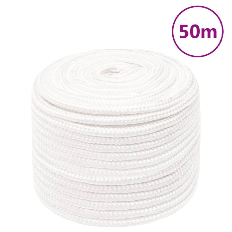 Vidaxl corde de bateau blanc complet 12 mm 50 m polypropylène 152565_0