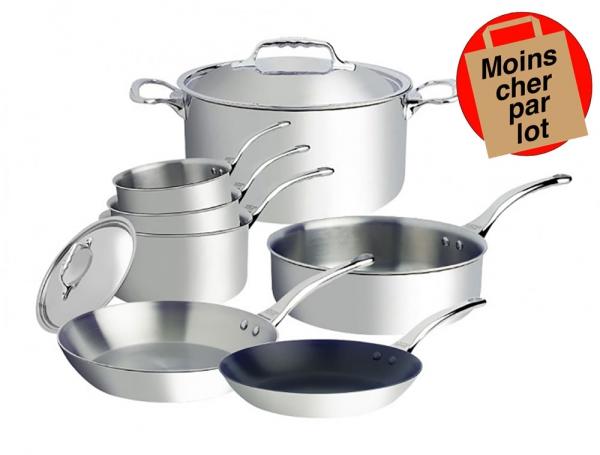 17789 - Ensemble Affinity De Buyer 11 pièces - casseroles, poêles et sauteuse en inox avec couvercles_0