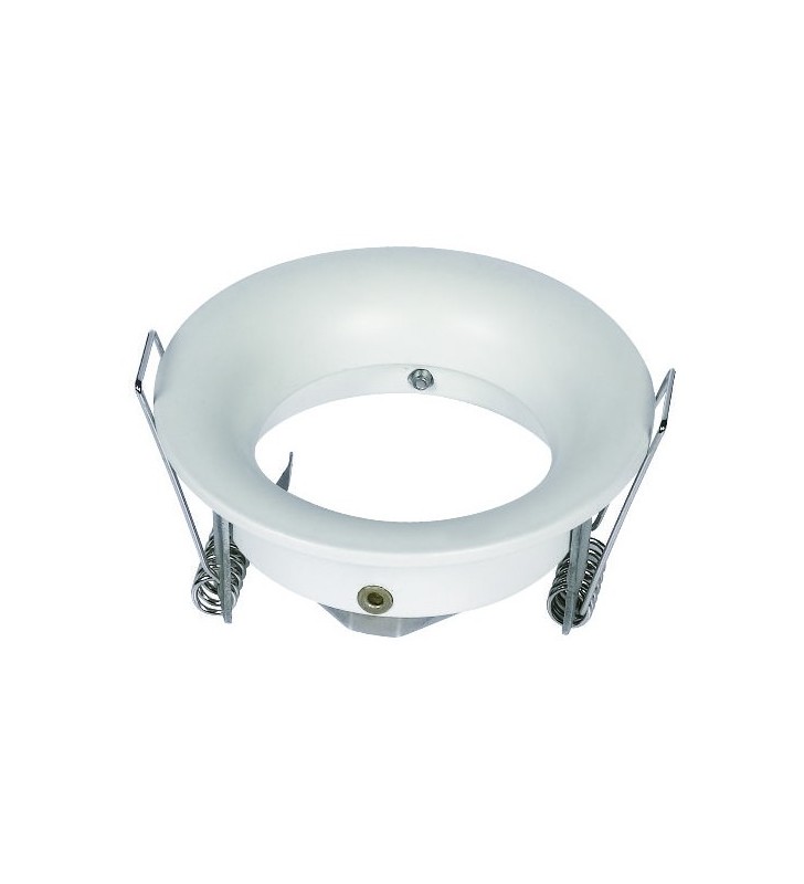 Anneau d'encastrement rond fixe blanc GU10 - acier laqué design moderne - réf AANOFXB_0