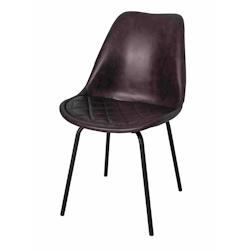Antic Line Créations Chaise capitonnée Skai chataigne L47 X P56 X H84 Assise H50 - marron matière synthétique CS1262_0
