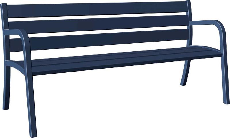 Banc public en acier - Modo Métal - 180 cm - peinture époxy RAL 7016 - fixation au sol_0
