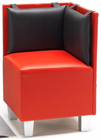 BANQUETTE BISTROT D'ANGLE KLASS ROUGE ET ANTHRACITE