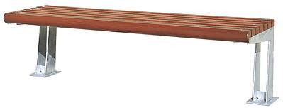 Banquette en bois Colmar - pieds en acier galvanisé - 7 lattes 45 mm - longueur 1854 mm_0