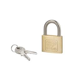 Cadenas à clé SP, anti-corrosion, 45 mm anse inox, 2 clés laiton - Serrurerie de Picardie - doré 3150268834514_0