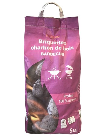 CHARBON DE BOIS EN BRIQUETTE BARBECUE 5 KG