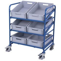 Chariot porte-bacs inclinable norme europe avec 6 bacs_0
