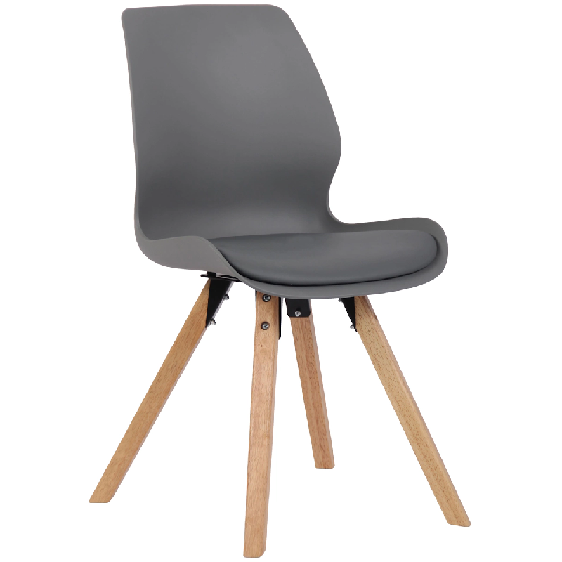 CLP Chaise de salle à manger Luna avec pieds en bois Gris/Plastique - gris plastique 319454_0