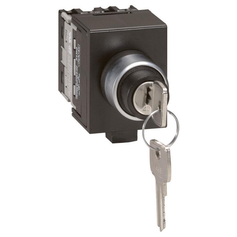 Commutateur Rotatif à Clé 2 Positions - 22 Mm - 2 Clés Incluses - Pour Tableaux Électriques Ou Applications Industrielles