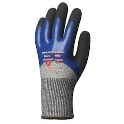 Coverguard - Gants anti coupures noir bleu HPPE enduit nitrile EUROCUT N505 (Pack de 5) Noir / Bleu Taille 6 - noir 5450564019188_0