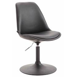 Décoshop26 - Chaise de salle à manger x1 pivotante hauteur réglable en PVC noir et pied trompette en métal noir 10_0003760 - noir 3000251752694_0