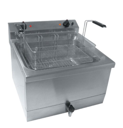 Friteuse électrique professionnelle - 18 litres - modèle économique - puissance 9 kW - avec robinet de vidange_0