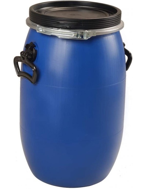Fût alimentaire à ouverture totale 30 L bleu - PEHD, homologation UN X, Réf FUT/Bidon 30 litres Bleu à OT_0