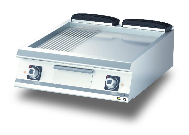 Élément top - grillade électrique Diamante 70 Olis - plaque 1/3 rainurée et 2/3 lisse - 735 x 530 mm - D7410TFTE13R_0