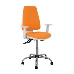 Piqueras y Crespo Silla Elche blanca asincro bali naranja brazos regulables ruedas de parqué - orange multi-matériau 1014ASB308B5CRRP_0