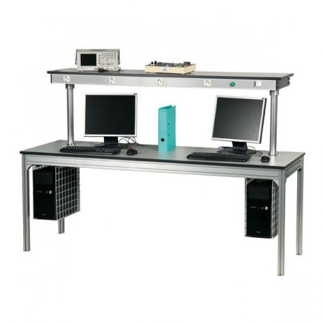 Poste informatique d'atelier - étagère haute - aluminium anodisé - charge 300kg_0