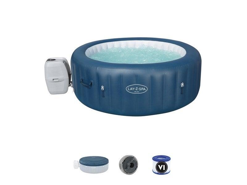 Spa gonflable rond Lay-Z Milan BESTWAY - 4/6 places - 140 jets hydromassants - PVC - Bluetooth - Panneau de contrôle digital_0