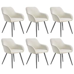 TecTake GmbH Lot 6 chaises élégantes aspect corde forme ergonomique crème/noir -405410 - beige 405410_0