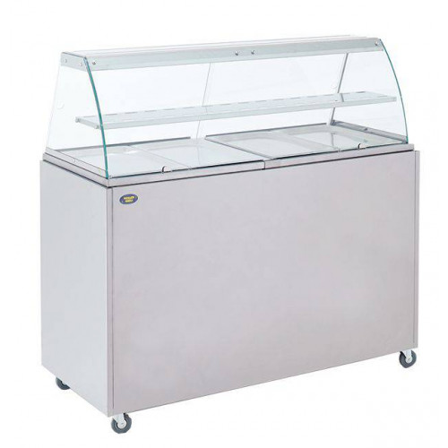 VITRINE CHAUFFANTE BAIN-MARIE PANORAMIQUE SUR MONOBLOC - 4XGN 1/1