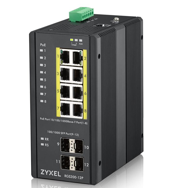 Zyxel RGS200-12P - Commutateur géré L2 Gigabit Ethernet (10/100/1000) avec PoE - 8 ports RJ-45 - Noir_0