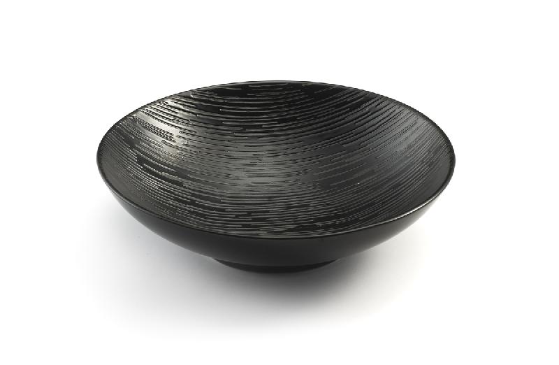 ASSIETTE COUPE CREUSE ROND NOIR GRÈS Ø 19 CM MAGMA MEDARD DE NOBLAT
