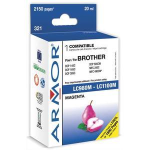 Armor - Cartouche compatible jet d'encre magenta Brother LC980/1100M K12446 - Pour imprimantes Brother DCP et MFC_0