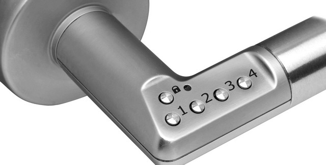Poignée de porte béquille avec clavier électronique intégré - 9 codes possibles - Autonomie 100 000 ouvertures_0