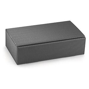 BOITE MICRO-CANNELURE NOIRE POUR 2 BOUTEILLES 20 X 10 X 37 CM