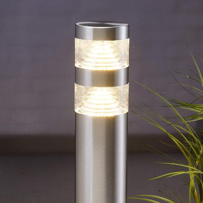 LINDBY, BORNE LUMINEUSE LED LANEA, 60 CM, GRIS, ACIER INOXYDABLE, IP44