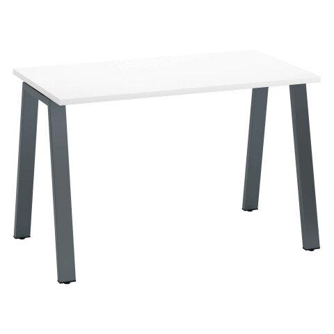 BUREAU DROIT ECLA BLANC L 120 X P 60 CM PIÈTEMENT MÉTAL FINITION ANTHRACITE