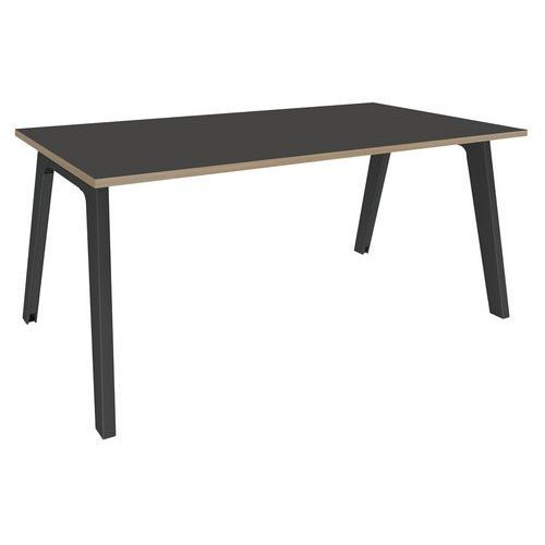 BUREAU SIMPLE STEEL GRAPHITE L140XP80 CM CARBONE/CHÊNE CLAIR/CARBONE - SIMMOB