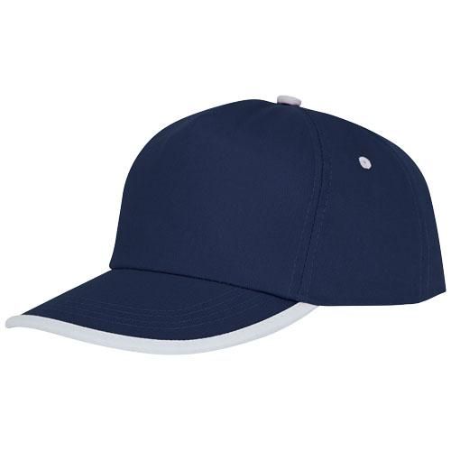 Casquette 5 panneaux avec piping Nestor - œillets brodés - fermeture velcro - 100% coton twill 175 g/m²_0