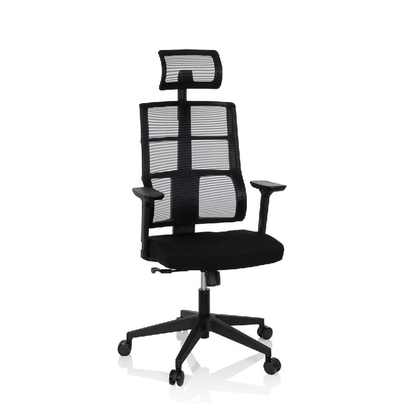 Chaise de bureau / chaise pivotante SPINIO PRO maille / tissu noir hjh OFFICE - noir polyester 810029_0