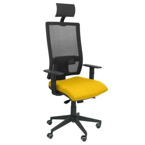 CHAISE DE BUREAU HORNA AVEC TÊTIÈRE - JAUNE