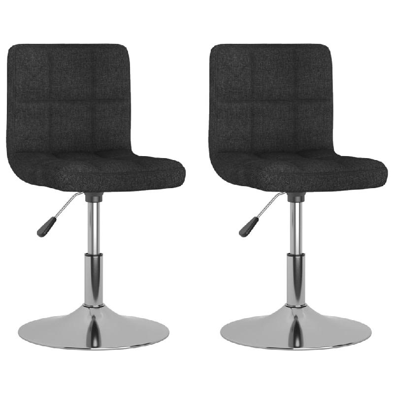 Chaises pivotantes à manger lot de 2 noir tissu Modèle Vega Office Pure - 334215_0
