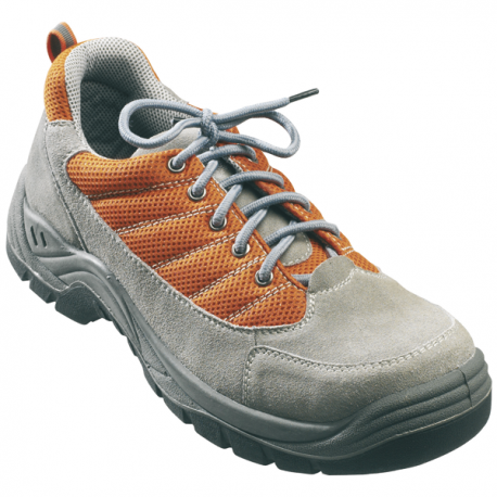 Chaussures de sécurité basses - SPINELLE Low S1P - croûte de cuir grise et filet orange - COVERGUARD | 9SPIL_0