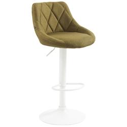 CLP Tabouret de bar Lazio en Tissu Hauteur réglable siège pivotant Vert/Blanc - vert textile 321787_0