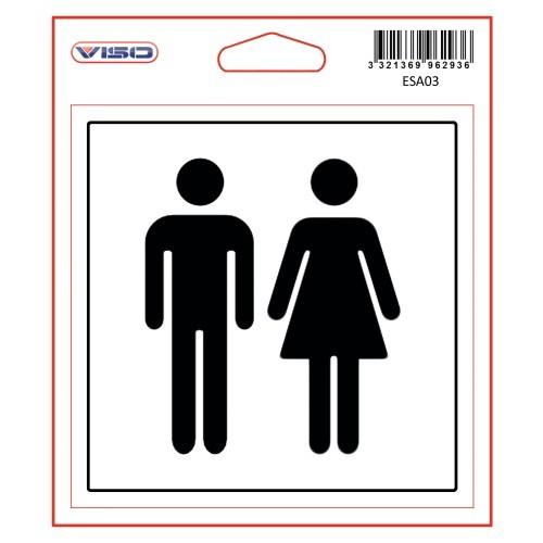 ÉTIQUETTE SIGNALÉTIQUE - ADHÉSIVE - 115X115 MM - TOILETTES VISO