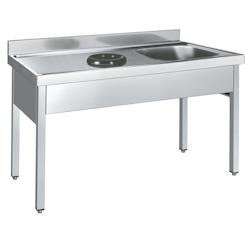 EURAST - Evier avec support avec évier et trou de vindage - 1800x700x850 mm - 252D8170 - inox 252D8170_0