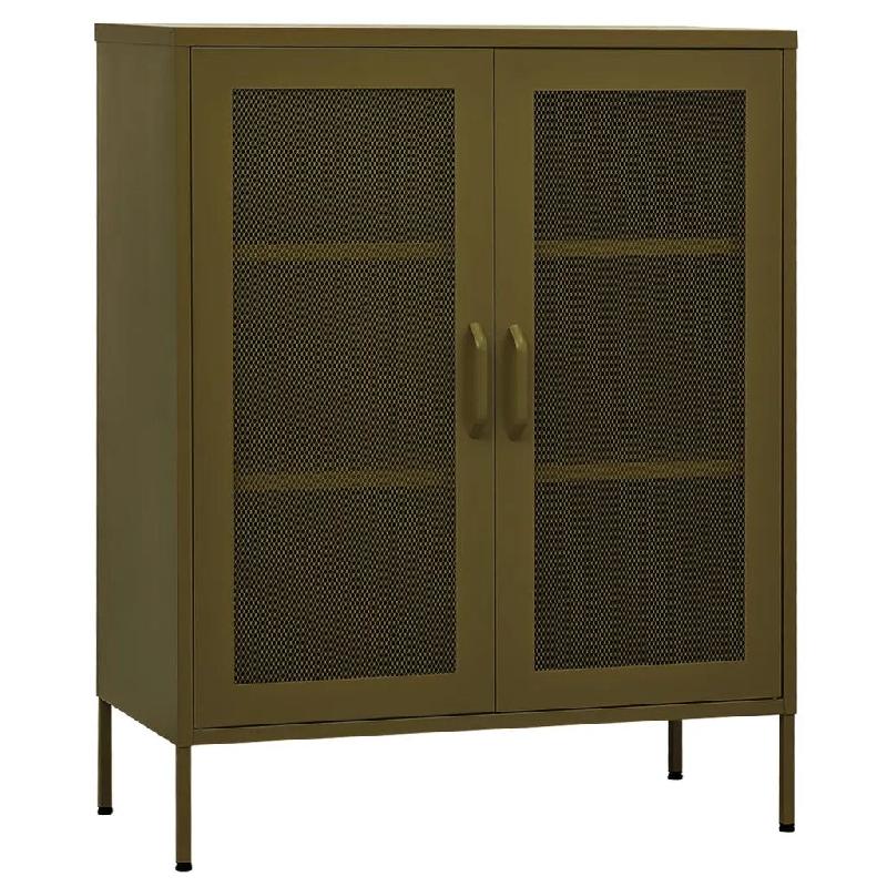 Helloshop26 - Armoire de rangement pratique design contemporain réglable 80 x 35 x 101 cm en acier vert olive 02_0046862 - vert acier 3000234467614_0